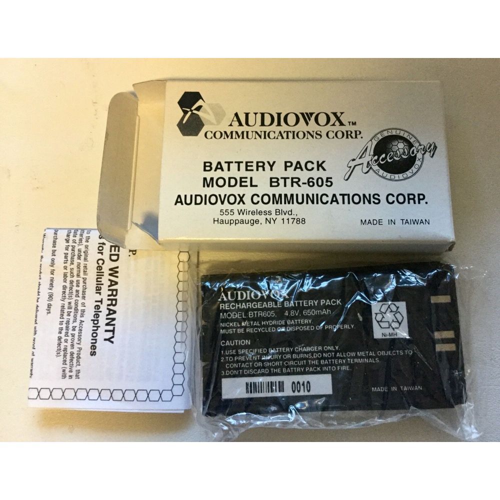 Audiovox Battery Pack Model BTR -605 4.8V 650mAh nickel metal hydride Original
